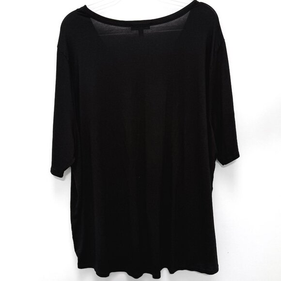 Universal Standard Lily Liquid Jersey V Neck Tee L 22/24 Black - Picture 7 of 8